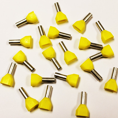 Eclipse 701-112 Yellow AWG 10x2 Twin 12mm Barrel Wire Ferrule, 100 Pack