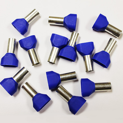 Eclipse 701-114 Blue AWG 6x2 Twin 16mm Barrel Wire Ferrule, 50 Pack