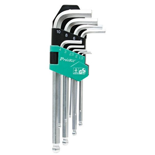 Pro'sKit HW-229B 9-Piece Ball Point Long Arm Hex Key Set