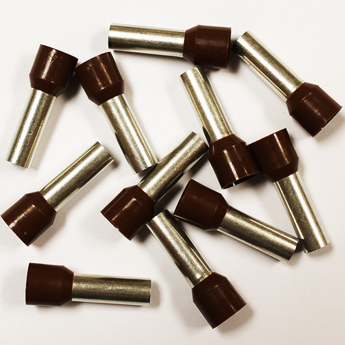 Eclipse 701-043 Brown AWG 4 22mm Barrel Wire Ferrule, 50 Pack