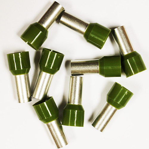 Eclipse 701-046 Olive AWG 1/0 20mm Barrel Wire Ferrule, 25 Pack