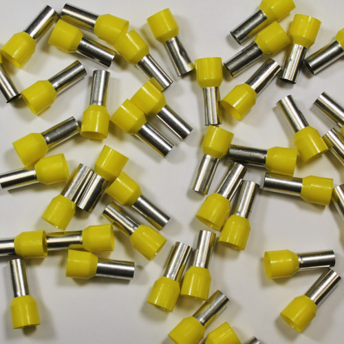 Eclipse 701-140 Yellow AWG 4 16mm Barrel Wire Ferrule, 50 Pack