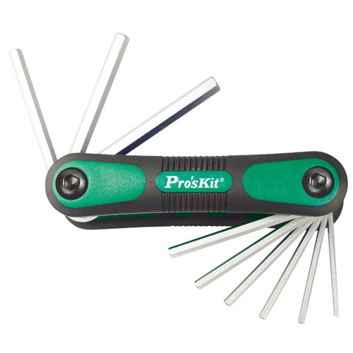 Pro'sKit 902-226 9-Piece Folding Hex Key Set