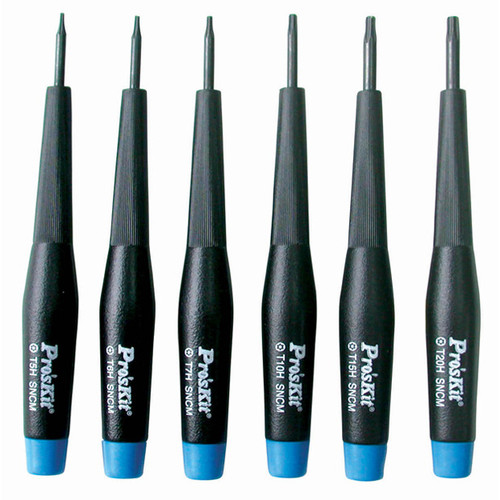 Pro'sKit 800-150 6-Piece Security Star Tip Precision Screwdriver Set