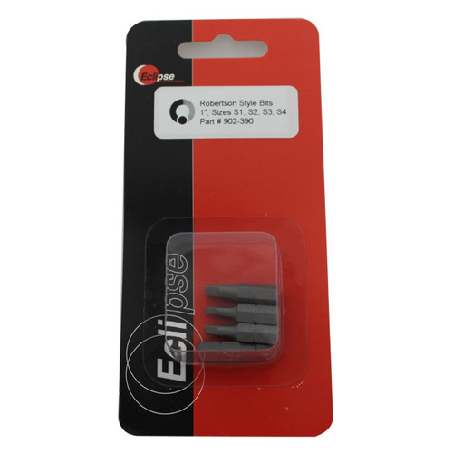 Eclipse 902-390 4-Piece Robertson Style 1" Insert Bit Set