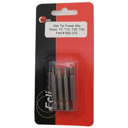 Eclipse 902-375 4-Piece Star Tip 1-15/16" Power Bit Set