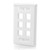 C2G CG03414 6-Port Keystone White Single Gang Wall Plate