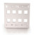 C2G CG03415 8-Port Double Gang Multimedia Keystone White Wall Plate