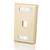 C2G CG03710 1-Port Ivory Keystone Single Gang Wall Plate