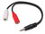 Vanco AC3STG 6" 3.5mm Stereo Plug to 2-3.5mm Stereo Jacks "Y" Adapter