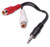 Vanco AC3K 6" 3.5mm Stereo Plug to 2-RCA Female Jacks "Y" Adapter