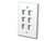 Vanco 823956 Mult-Media 6-Port Light Almond Keystone Wall Plate