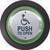 Camden CM-40/457 4  Round push plate, c/w sounder, illuminated GREEN/RED flush mount CM-57GR box / 'WHEELCHAIR' symbol and 'PUSH TO OPEN', blue