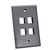 Quest NFP-1040 Single Gang Gray 4-Port Keystone Wall Plate