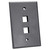 Quest NFP-5020 Single Gang Gray 2-Port Oversized Keystone Wall Plate