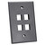 Quest NFP-5040 Single Gang Gray 4-Port Oversized Keystone Wall Plate
