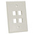 Quest NFP-5042 Single Gang Light Almond 4-Port Oversized Keystone Wall Plate