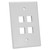 Quest NFP-5048 Single Gang White 4-Port Oversized Keystone Wall Plate