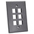 Quest NFP-5060 Single Gang Gray 6-Port Oversized Keystone Wall Plate