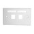 Quest NFP-6208 White Horizontal 2-Port Labeling Keystone Wall Plate