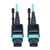 Tripp-Lite N844-01M-12-P 10M MTP / MPO Patch Cable 12 Fiber 40GbE Aqua OM3 Plenum 33Ft