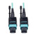 Tripp-Lite N844-02M-12-P 2M MTP / MPO Patch Cable 12 Fiber 40GbE Aqua OM3 Plenum 6Ft