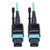 Tripp-Lite N844-05M-12-P Tripp Lite 5M MTP / MPO Patch Cable 12 Fiber 40GbE Aqua OM3 Plenum 16Ft