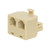 Quest NTC-2421 RJ11 6P4C Straight-Wired Ivory Telephone Duplex Adapter