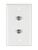 DataComm 32-0031 Dual Coax Ivory Plate, UL
