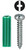 L.H. Dottie K6D #10 Green Ribbed Tubular Anchor w/ Pan Head Combo Drive Screws
