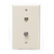 Leviton 40259-I Standard Telephone Wall Jack, 6P4C x F, Screw Terminals, Ivory