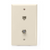 Leviton 40259-T Standard Telephone Wall Jack, 6P4C x F, Screw Terminal, Light Almond