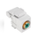 Leviton 40735-RVW RCA 110-Termination QuickPort Connector, Green Barrel, White Housing