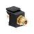 Leviton 40830-BEE RCA Feedthrough QuickPort Connector, Gold-Plated, Black Stripe, Black Housing