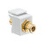 Leviton 40830-BWE RCA Feedthrough QuickPort Connector, Gold-Plated, Black Stripe, White Housing