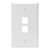 Leviton 41080-2WP Single-Gang QuickPort Wallplate, 2-Port, White