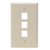 Leviton 41080-3IP Single-Gang QuickPort Wallplate, 3-Port, Ivory