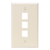 Leviton 41080-3TP Single-Gang QuickPort Wallplate, 3-Port, Light Almond
