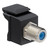 Leviton 41084-FEF Feedthrough QuickPort F-Connector, Nickel Plated, Black Housing
