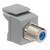 Leviton 41084-FGF Feedthrough QuickPort F-Connector, Nickel Plated, Gray Housing