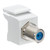 Leviton 41084-FWF Feedthrough QuickPort F-Connector, Nickel Plated, White Housing