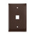 Leviton 41091-1BN Midsize Single-Gang QuickPort Wallplate, 1-Port, Brown