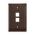 Leviton 41091-2BN Midsize Single-Gang QuickPort Wallplate, 2-Port, Brown