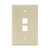 Leviton 41091-2IN Midsize Single-Gang QuickPort Wallplate, 2-Port, Ivory