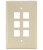 Leviton 41091-6IN Midsize Single-Gang QuickPort Wallplate, 6-Port, Ivory