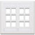 Leviton 42080-12W Dual-Gang QuickPort Wallplate with ID Windows, 12-Port, White