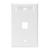 Leviton 42080-1WS Single-Gang QuickPort Wallplate with ID Window, 1-Port, White