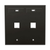 Leviton 42080-2EP Dual-Gang QuickPort Wallplate with ID Windows, 2-Port, Black