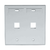 Leviton 42080-2GP Dual-Gang QuickPort Wallplate with ID Windows, 2-Port, Grey