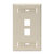 Leviton 42080-2IS Single-Gang QuickPort Wallplate with ID Windows, 2-Port, Ivory